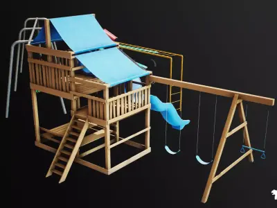 Playground Equipment VOL 2 Low-poly 3D model