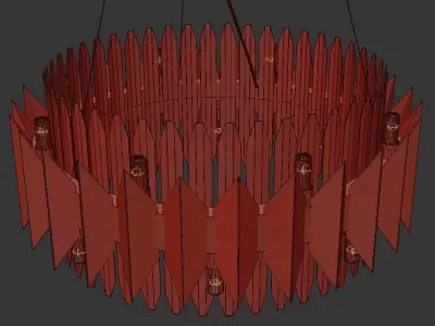 CORONA modern chandelier in gold and glass 3D model