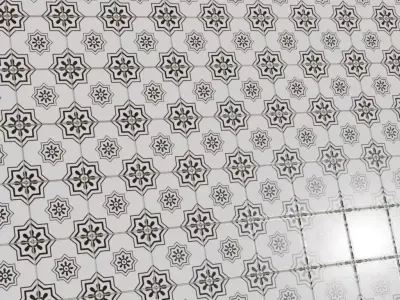 Decorative Mediterranean Star Tiles PBR Seamless Texture