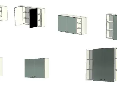WC Wall Mirror Cabinet with Shelves 3D model
