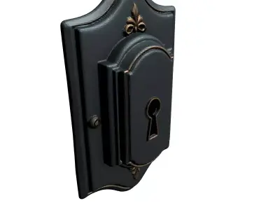 Elegant Ornate Keyhole Cover Plate Low-poly 3D model