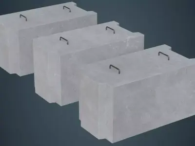Concrete Barrier 5A Low-poly 3D model