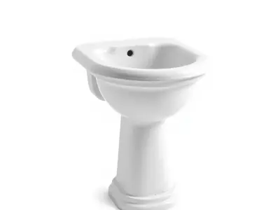 Classic White Sink model pack Low-poly 3D model