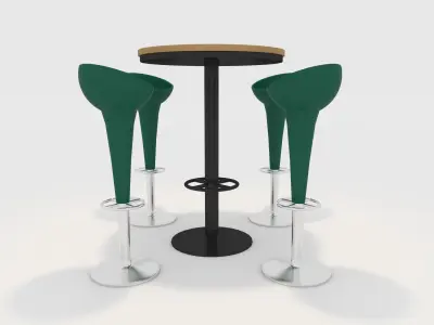 Bar Table And Chair 12 3D model