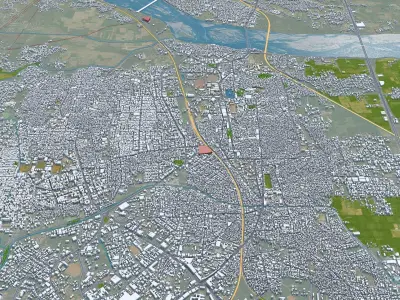 Tiruchirappalli Tamil Nadu 15km AI Low-poly 3D model