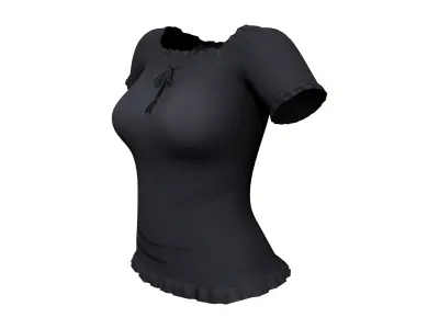 Ladies Short Sleeves Summer Top Low-poly 3D model