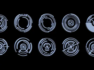 Sci-fi Hologram Base Mesh Vol 1 Low-poly 3D model