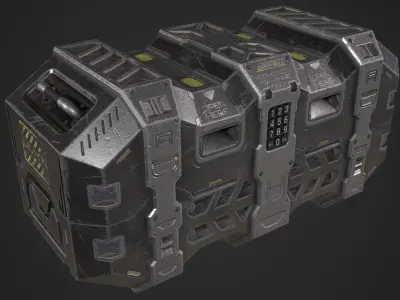 Sci-fi Crate Low-poly 3D model