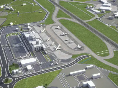 Malta - International Airport - MLA Low-poly 3D model