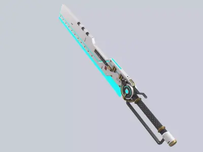 Scifi greatsword Low-poly 3D model