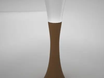 lamp027 wooden floor lamp Low-poly 3D model