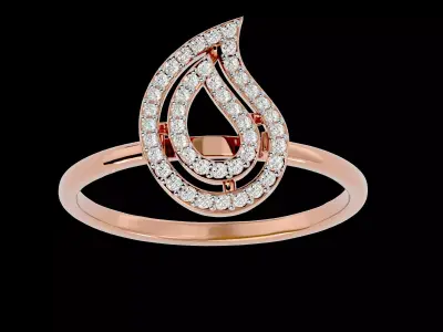 Light Minimalist Diamond Ring Earrings Pendant Set 3D print model