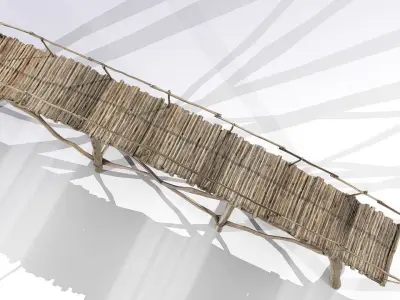 Bridge wooden Low-poly 3D model