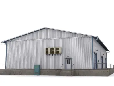 Warehouse space Low-poly 3D model