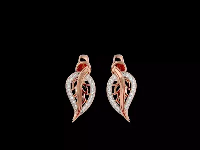 Light Minimalist Diamond Earrings 3D print model 6