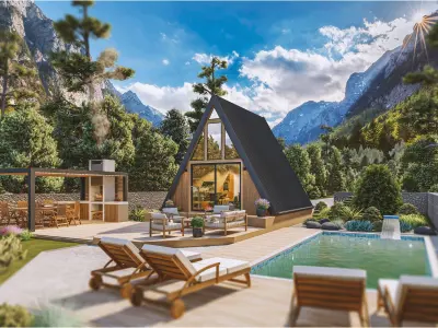 A-frame Alexa 30m2  basic plans 3D model