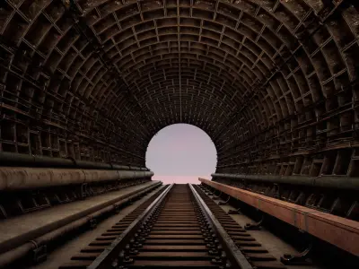 Railway tunnel Low-poly 3D model