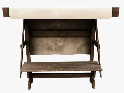 Market Stall Cotton Low-poly 3D model