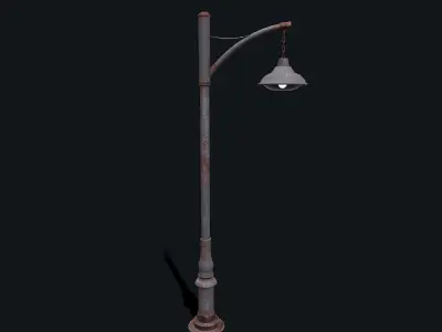 Old Rusty Lamp Post Low-poly PBR Low-poly 3D model