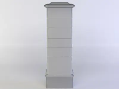 White column Low-poly 3D model