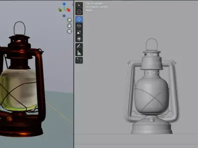 Gas lamb Low-poly 3D model