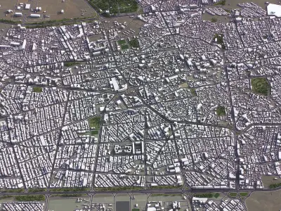 Kermanshah - 3D City Model Low-poly 3D model