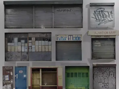 Garages pack  Low-poly 3D model