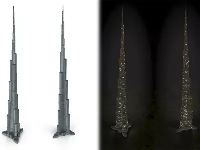Burj Khalifa Low-poly 3D model
