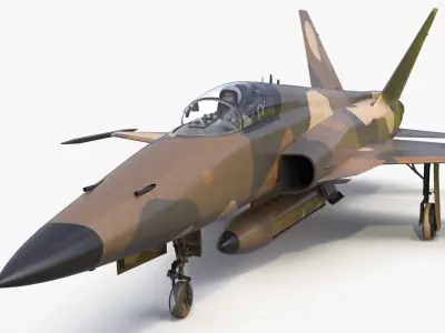  Military Camouflaged Fighter Jet with Pilot 