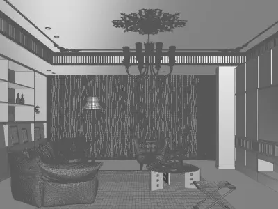 French style living room 3D model