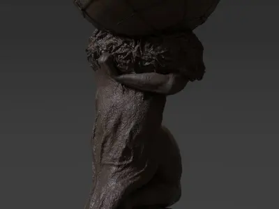 Atlas Statue Low-poly 3D model