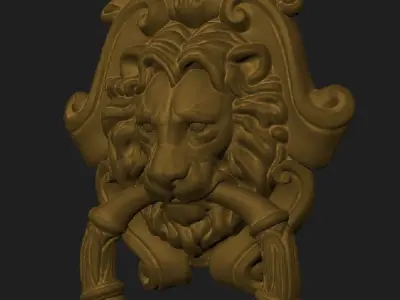 KNOCKER ornate bronze door 3D print model