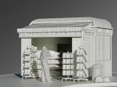 Newspaper Stand  3D model
