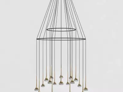 FAIRY chandelier with gold balls hanging from it 3D model