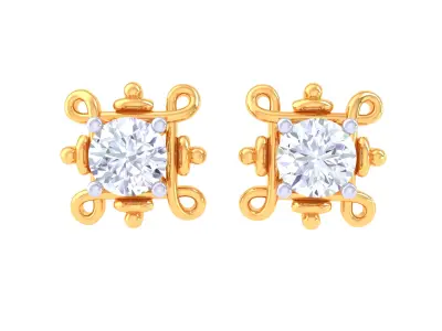 Solitaire Super Light Weight Stud Earring 3D print model