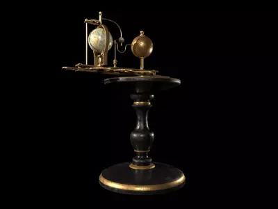 Antique Astronomical Orrery - Zodiac Dial - PBR Low Mid Poly Low-poly 3D model