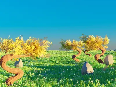 Cartoon field 3D model