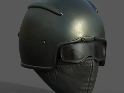 Helmet scifi military combat protection safety futuristic Low-poly 3D model