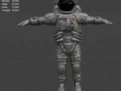 Astronaut spacesuit low poly Low-poly 3D model
