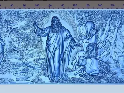 Paradise Adam and Eve with God 3D print model