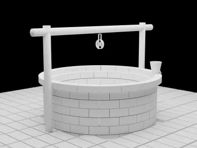 Low polly well model for games Free low-poly 3D model