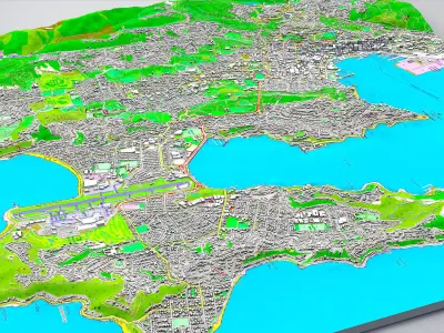 Cityscape Wellington New Zealand 3D model