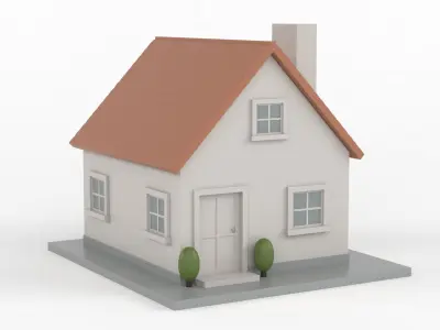 Cartoon House 3D model 10