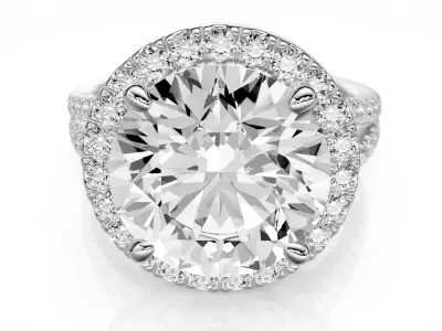 Engagement ring Elena 5ct 3D print model