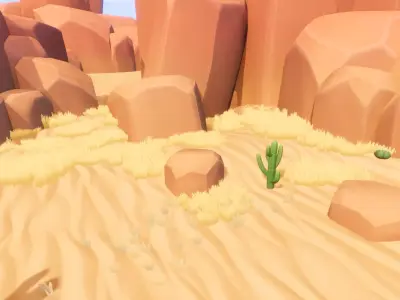 Desert Canyon - Stylized Environment Low-poly 3D model