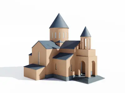 Church Low-poly 3D model