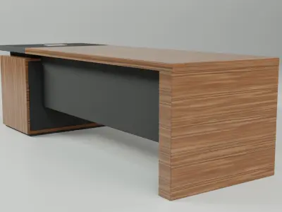 Modern Office Desk Free low-poly 3D model