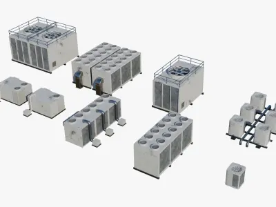 Rooftop Props Pack Low-poly 3D model