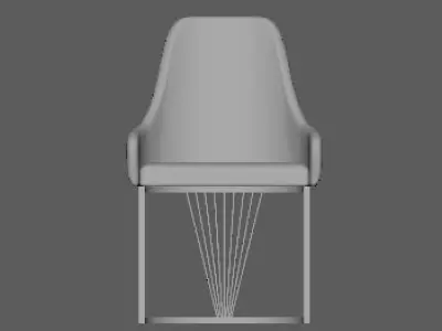 chair with gold legs 3D model buy