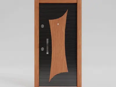 Wooden Entrance Door 3D model